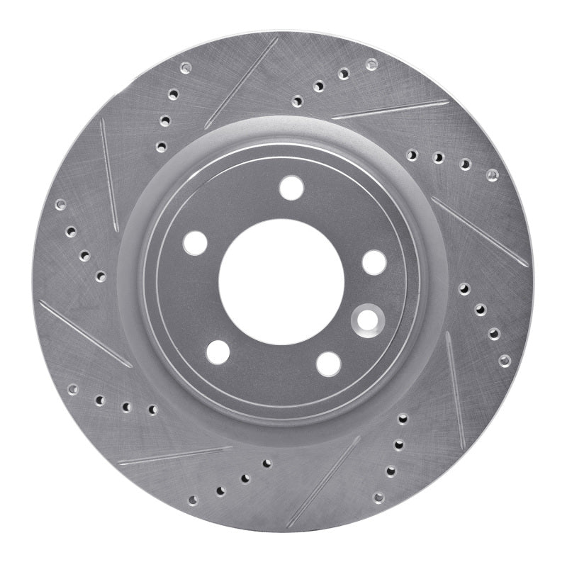 R1 Concepts R1 18-20 Land Rover Discovery Rear Left Drilled & Slotted Silver Brake Rotor