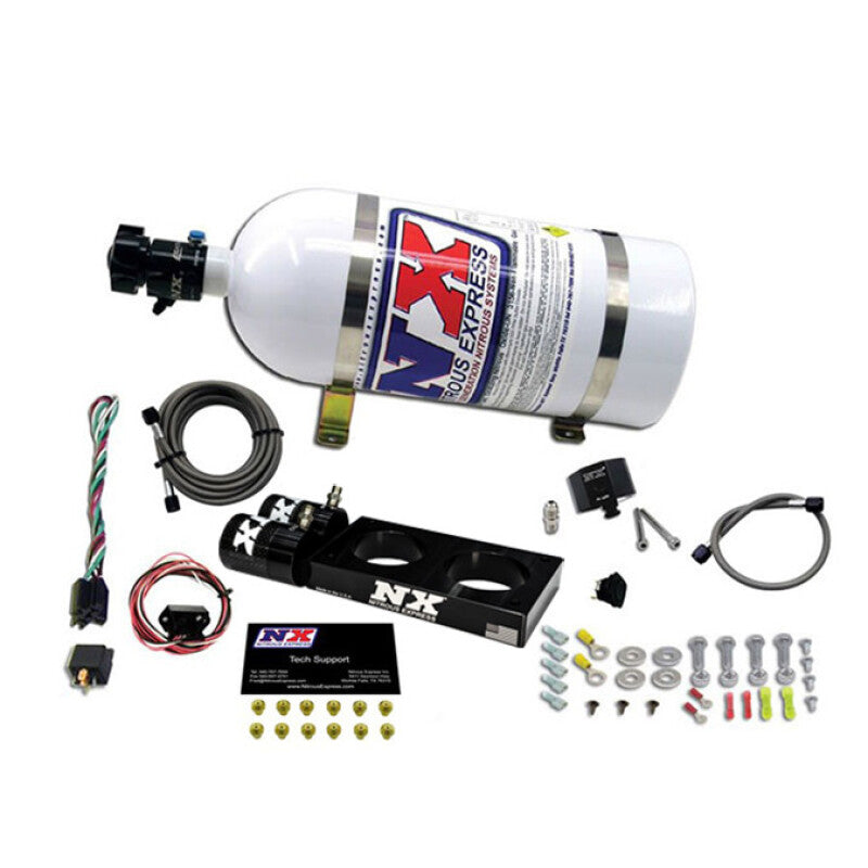 Nitrous Express 05-10 Ford Mustang 4.6L 3 Valve Nitrous Plate Kit (50-150HP) w/10lb Bottle