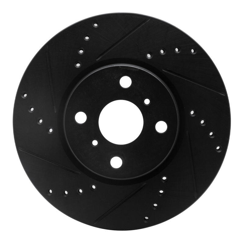 R1 Concepts R1 12-18 Toyota Yaris (USA/Canada) Front Left Drilled & Slotted Black Brake Rotor