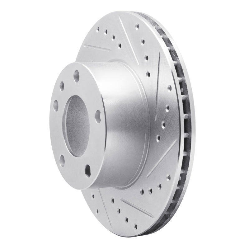 R1 Concepts R1 76-82 BMW 530I Front Right Drilled & Slotted Silver Brake Rotor