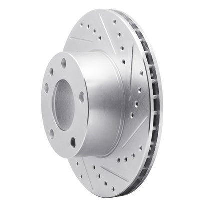 R1 Concepts R1 76-82 BMW 530I Front Right Drilled & Slotted Silver Brake Rotor