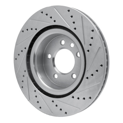 R1 Concepts R1 05-09 Land Rover LR3 Front Left Drilled & Slotted Silver Brake Rotor