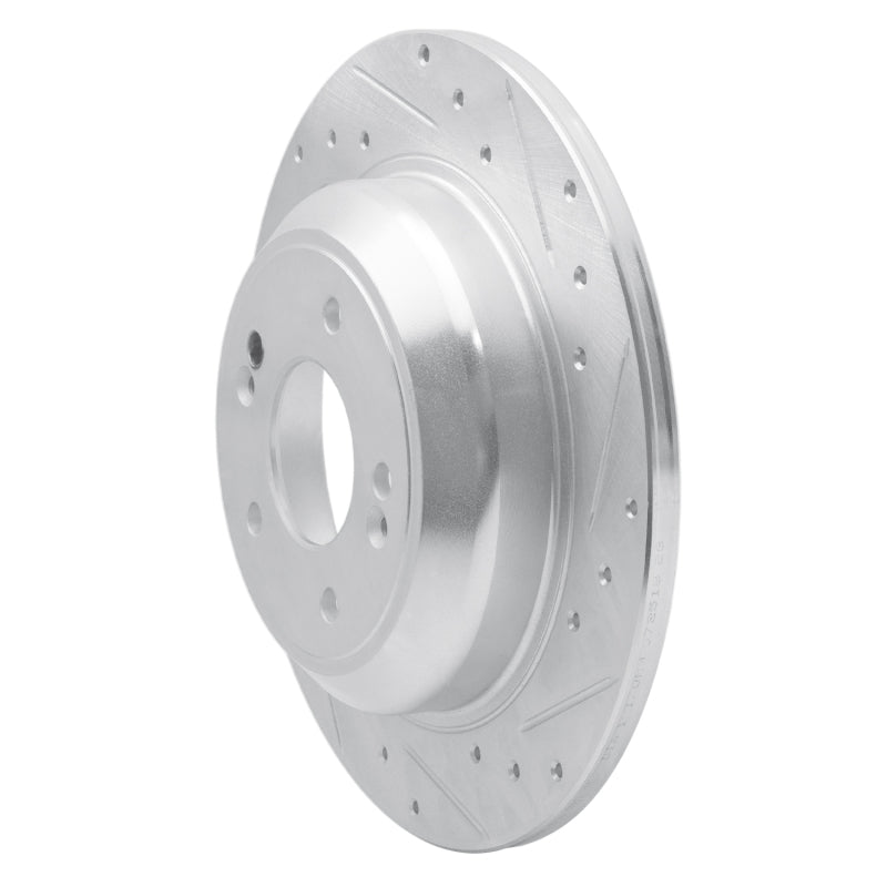 R1 Concepts R1 18-23 Genesis G70 Rear Right Drilled & Slotted Silver Brake Rotor