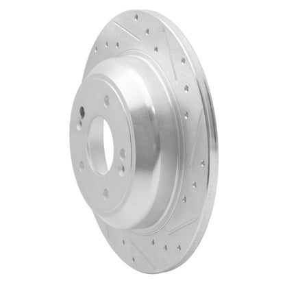 R1 Concepts R1 18-23 Genesis G70 Rear Right Drilled & Slotted Silver Brake Rotor