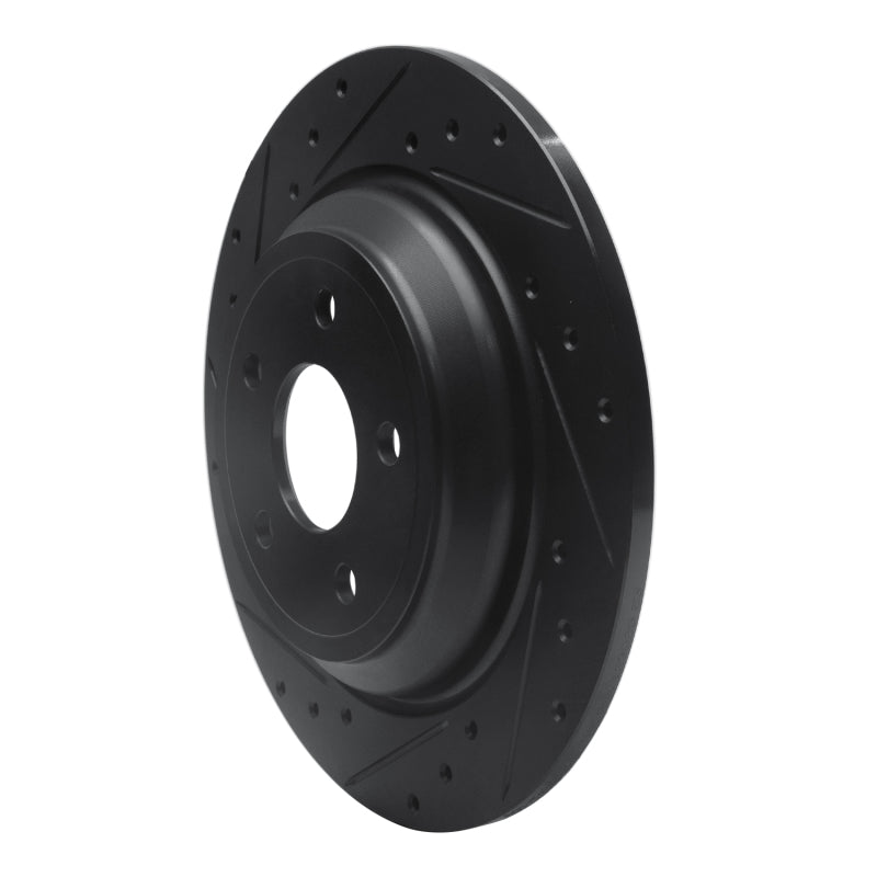R1 Concepts R1 16-25 Ford Escape Rear Left Drilled & Slotted Black Brake Rotor