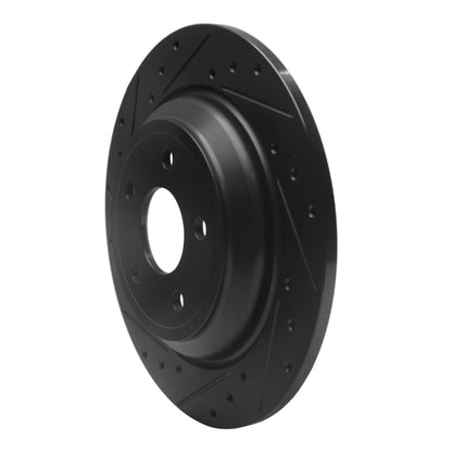 R1 Concepts R1 16-25 Ford Escape Rear Left Drilled & Slotted Black Brake Rotor