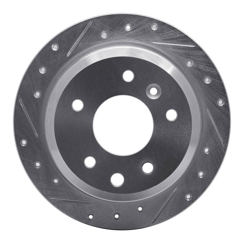 R1 Concepts R1 86-89 Jaguar XJ6 Rear Left Drilled & Slotted Silver Brake Rotor