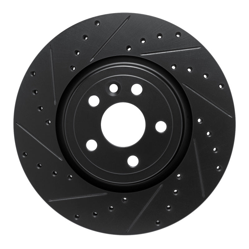R1 Concepts R1 17-19 Jaguar F-Pace Front Left Drilled & Slotted Black Brake Rotor
