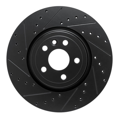 R1 Concepts R1 17-19 Jaguar F-Pace Front Left Drilled & Slotted Black Brake Rotor