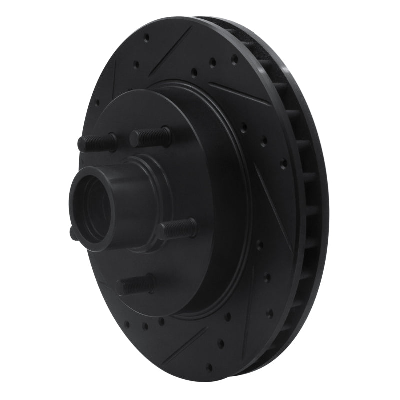 R1 Concepts R1 88-94 Chevrolet C1500 Front Left Drilled & Slotted Black Brake Rotor