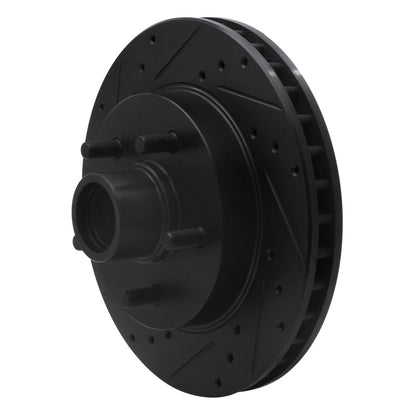 R1 Concepts R1 88-94 Chevrolet C1500 Front Left Drilled & Slotted Black Brake Rotor