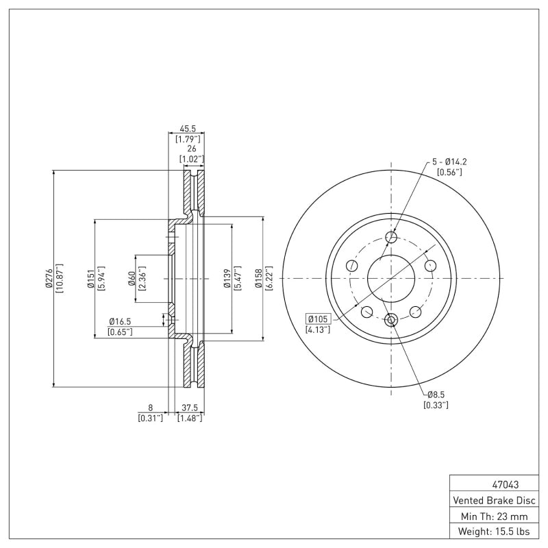 DFC 11-23 Chevrolet Cruze Front GeoSPEC Coated Rotor