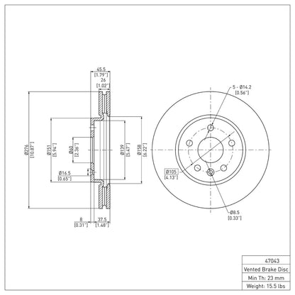 DFC 11-23 Chevrolet Cruze Front GeoSPEC Coated Rotor
