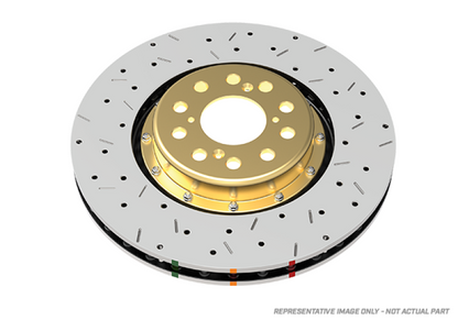 DBA 13-14 Ford Mustang Shelby GT500 8 Cyl Front 5000 Series Drilled and Slotted Rotor w/Black Hat