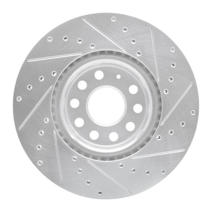 R1 Concepts R1 05-25 Audi Q3 Front Left Drilled & Slotted Silver Brake Rotor