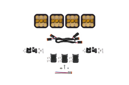 Diode Dynamics SS5 Sport Universal CrossLink 4-Pod Lightbar - Yellow Combo