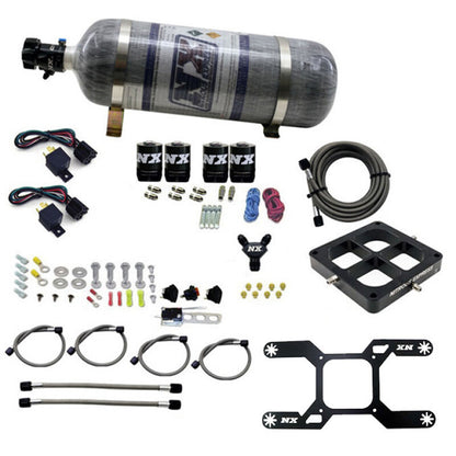 Nitrous Express Dry Quad Stage Billet Crossbar Plate System 100-2000hp (4500Flange) w/12lb Bottle