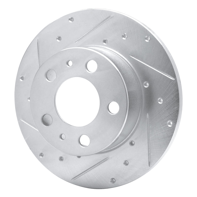 R1 Concepts R1 75-87 Volvo 242 Front Left Drilled & Slotted Silver Brake Rotor