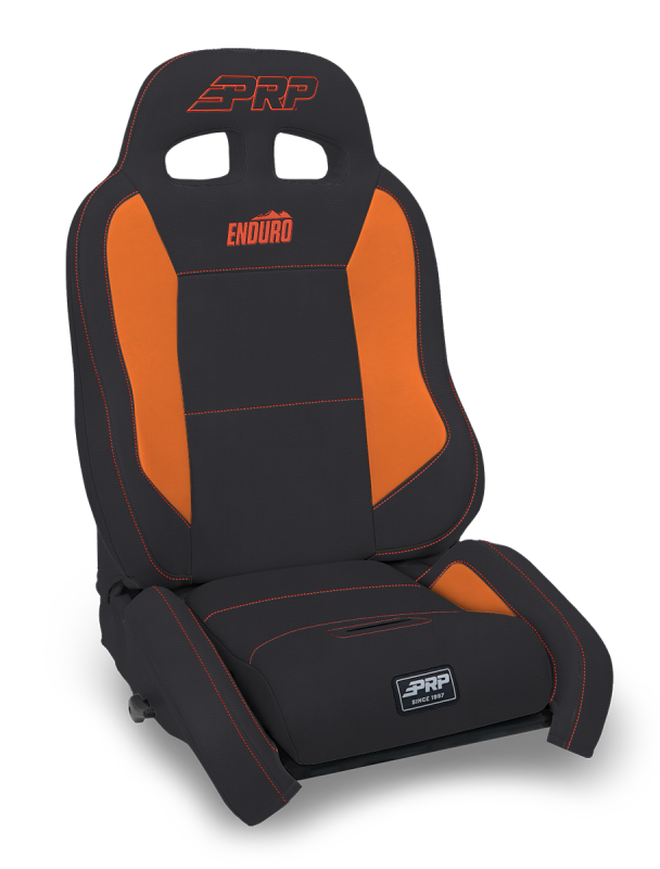 PRP Seats PRP EnduroCrawl Reclining Suspension Seat - Black/Orange Vinyl - Driver
