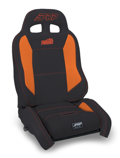 PRP Seats PRP EnduroCrawl Reclining Suspension Seat - Black/Orange Vinyl - Driver
