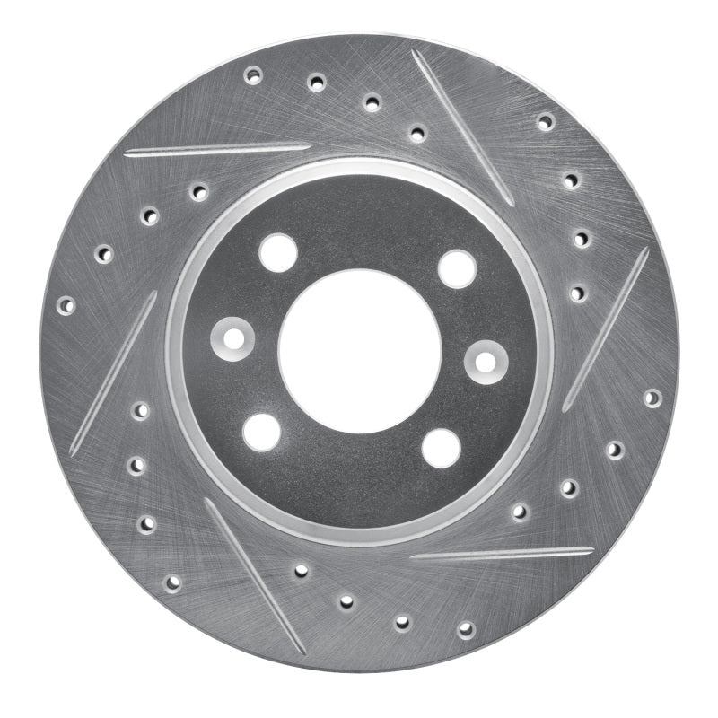 R1 Concepts R1 87-93 Saab 900 Front Right Drilled & Slotted Silver Brake Rotor