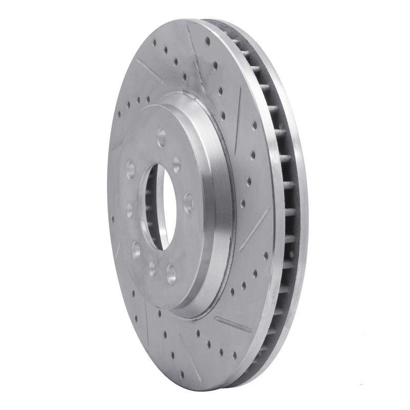 R1 Concepts R1 06-16 Buick Lucerne Front Right Drilled & Slotted Silver Brake Rotor