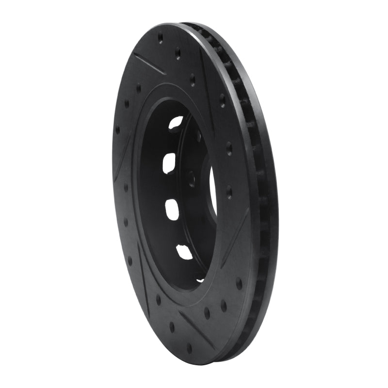 R1 Concepts R1 94-00 Kia Sephia Front Left Drilled & Slotted Black Brake Rotor