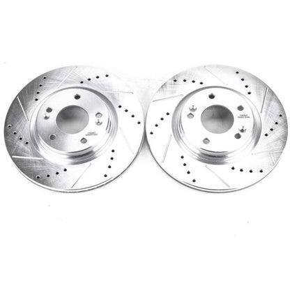 PowerStop Power Stop 17-19 Hyundai Elantra Front Evolution Drilled & Slotted Rotors - Pair