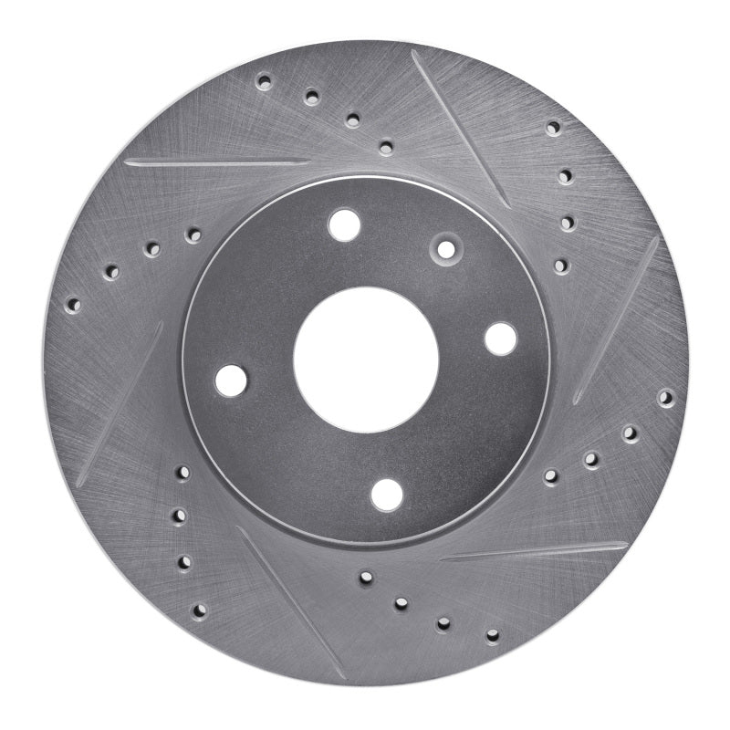 R1 Concepts R1 04-10 Chevrolet Epica (Mexico) Front Right Drilled & Slotted Silver Brake Rotor