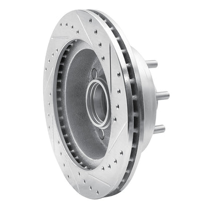 R1 Concepts R1 95-04 Ford E-250 Econoline Front Left Drilled & Slotted Silver Brake Rotor