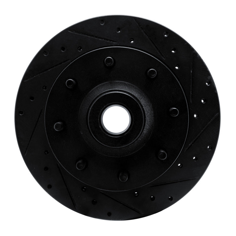 R1 Concepts R1 78-97 Dodge B200 / B200 Van / B250 Front Right Drilled & Slotted Black Brake Rotor