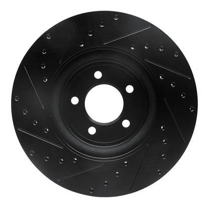 R1 Concepts R1 06-10 Jaguar XK Front Right Drilled & Slotted Black Brake Rotor