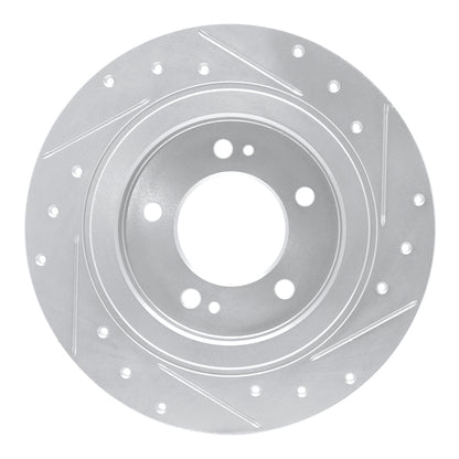 R1 Concepts R1 13-25 Hyundai SONATA Rear Left Drilled & Slotted Silver Brake Rotor