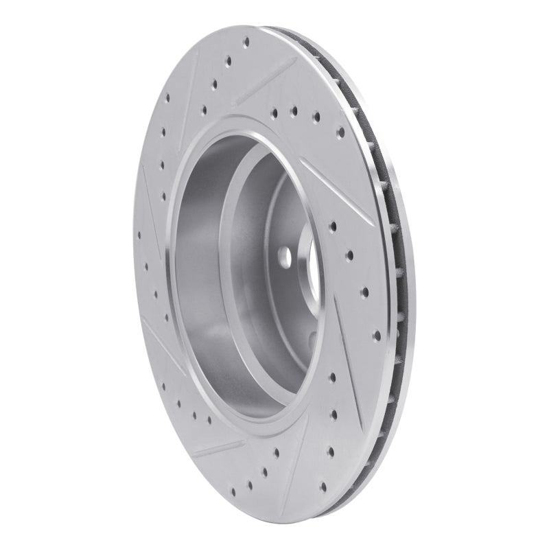 R1 Concepts R1 02-06 BMW X5 Rear Right Drilled & Slotted Silver Brake Rotor