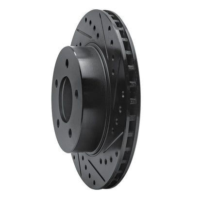 R1 Concepts R1 87-90 Dodge Dakota 4WD Front Right Drilled & Slotted Black Brake Rotor