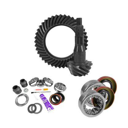 Yukon Gear & Axle Yukon Gear 9.75in Ford 4.11 Rear Ring & Pinion Install Kit 2.99in OD Axle Bearings and Seals
