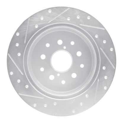 R1 Concepts R1 98-10 Lexus IS300 Rear Right Drilled & Slotted Silver Brake Rotor