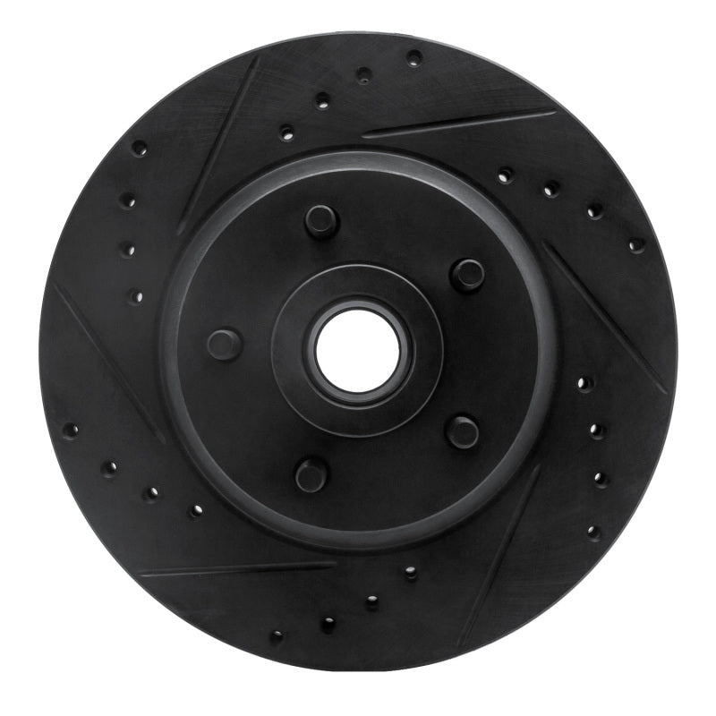 R1 Concepts R1 71-81 Chrysler Newport Front Left Drilled & Slotted Black Brake Rotor