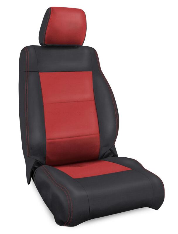 PRP Seats PRP 07-10 Jeep Wrangler JK Front Seat Covers/2 door or 4 door (Pair) - Black/Red