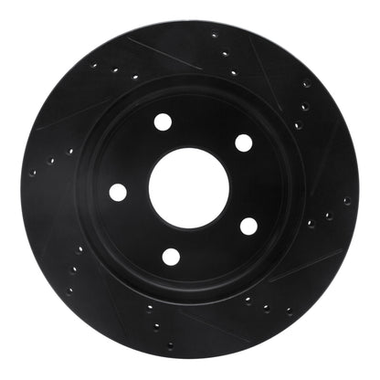 R1 Concepts R1 05-11 Dodge Dakota 4WD Front Left Drilled & Slotted Black Brake Rotor
