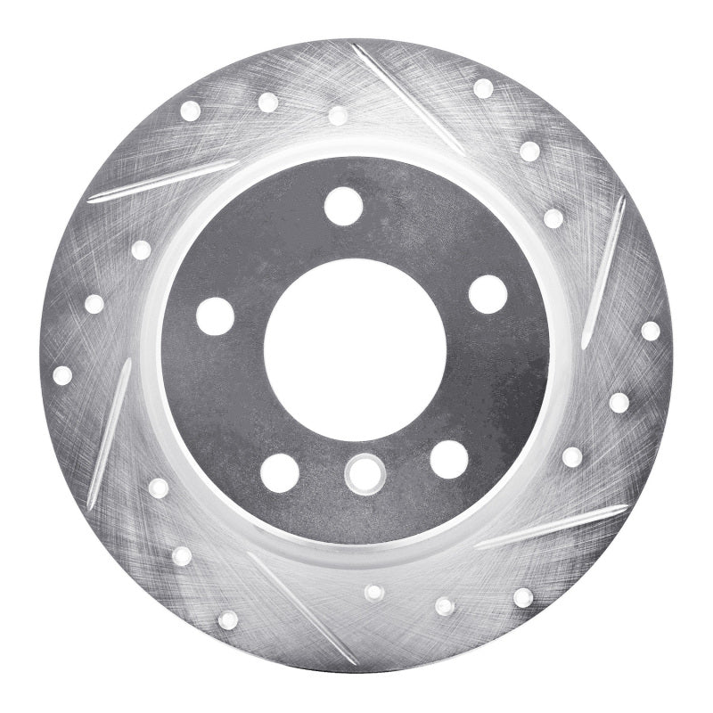 R1 Concepts R1 91-99 BMW 323I Rear Right Drilled & Slotted Silver Brake Rotor