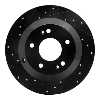 R1 Concepts R1 10-21 Hyundai Santa Fe Rear Left Drilled & Slotted Black Brake Rotor
