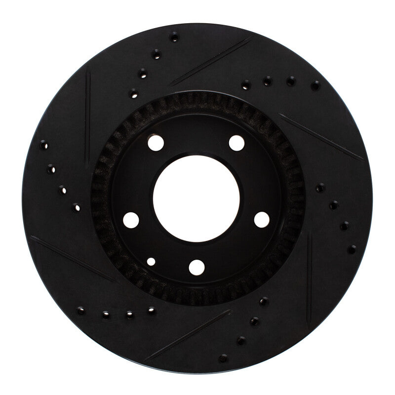 R1 Concepts R1 95-06 Mazda MPV Front Right Drilled & Slotted Black Brake Rotor