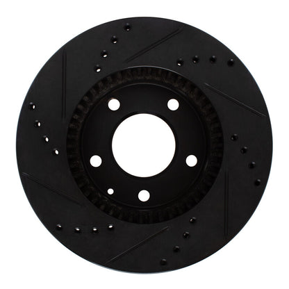 R1 Concepts R1 95-06 Mazda MPV Front Right Drilled & Slotted Black Brake Rotor