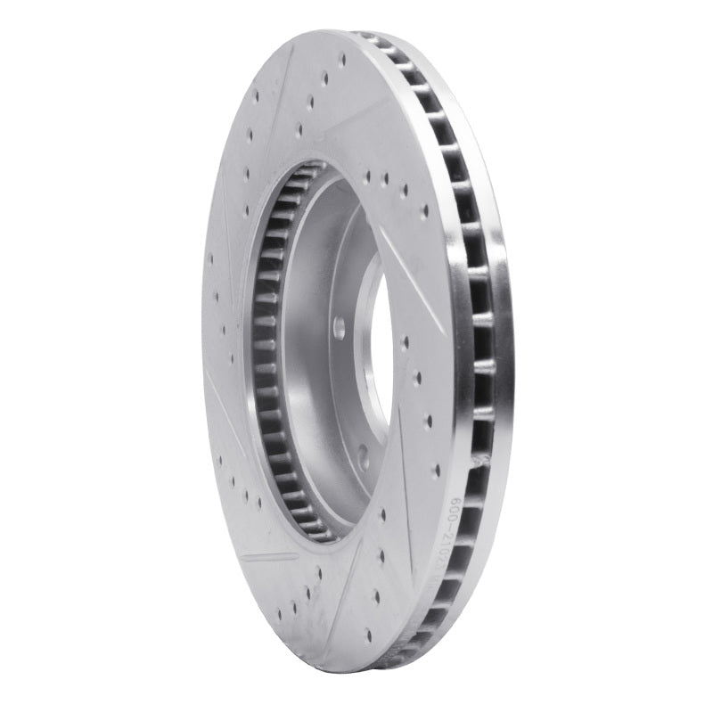 R1 Concepts R1 06-14 Hyundai Entourage Front Right Drilled & Slotted Silver Brake Rotor