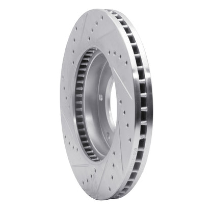 R1 Concepts R1 06-14 Hyundai Entourage Front Right Drilled & Slotted Silver Brake Rotor
