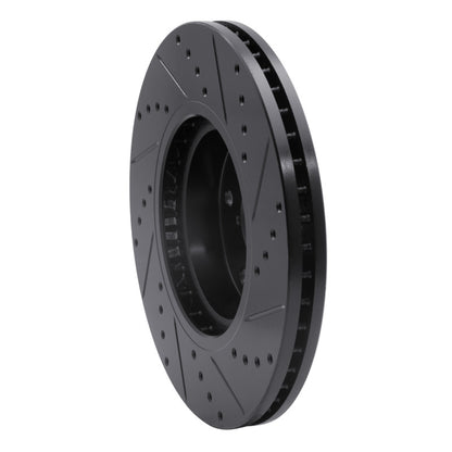 R1 Concepts R1 06-21 Subaru Tribeca Front Left Drilled & Slotted Black Brake Rotor