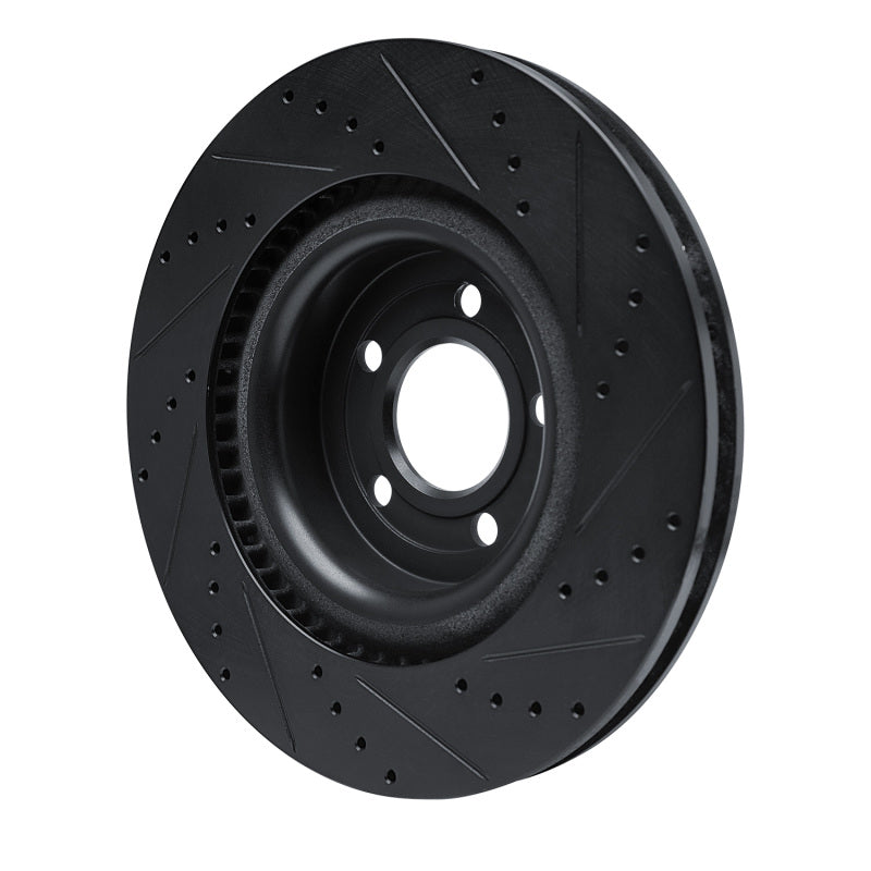 R1 Concepts R1 20-25 Ford Explorer Front Left Drilled & Slotted Black Brake Rotor