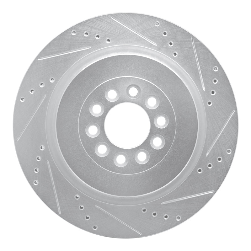 R1 Concepts R1 03-05 Jaguar XJR Front Right Drilled & Slotted Silver Brake Rotor