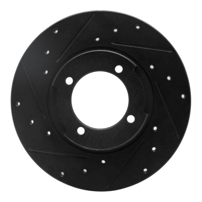 R1 Concepts R1 82-84 Mazda B2000 Front Left Drilled & Slotted Black Brake Rotor